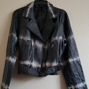 ROCK & REPUBLIC Tie-Dye Moto Faux Leather jacket